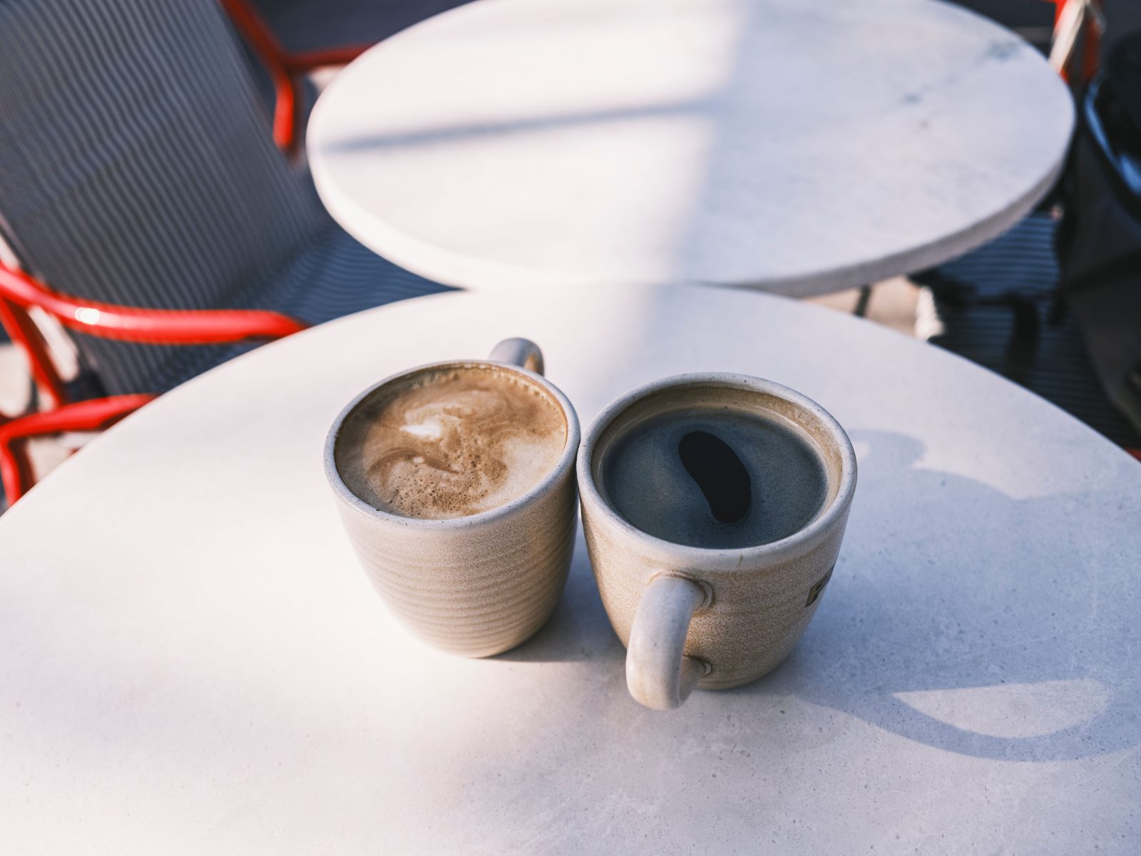 Two cups on a table