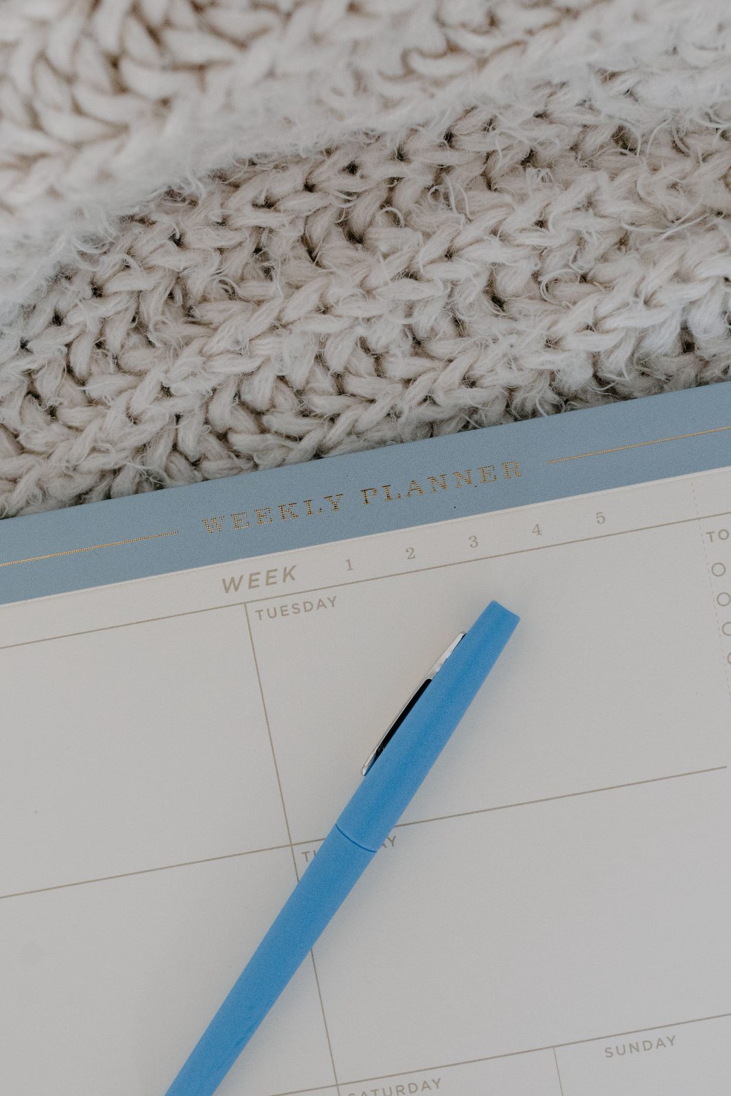 An open weekly planner